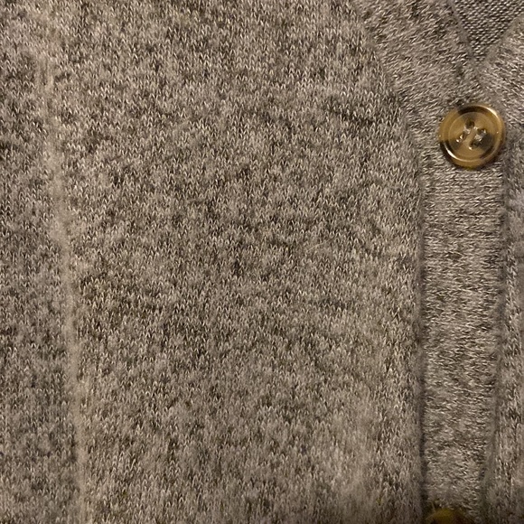 Grey marled tie waist cardigan sweater. - Picture 5 of 5